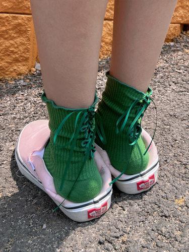 [오시란] 여성골프웨어 리본 스트랩 패션 양말