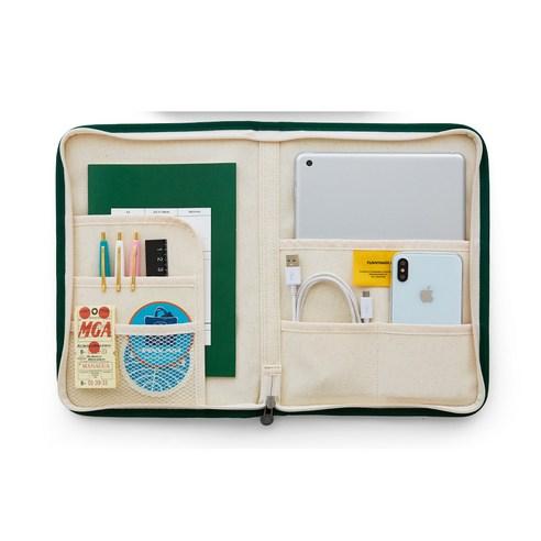 퍼니메이드 파일 오거나이저 A5 태블릿 파우치, 다크그린, 1개 - 파일케이스 | 쿠팡