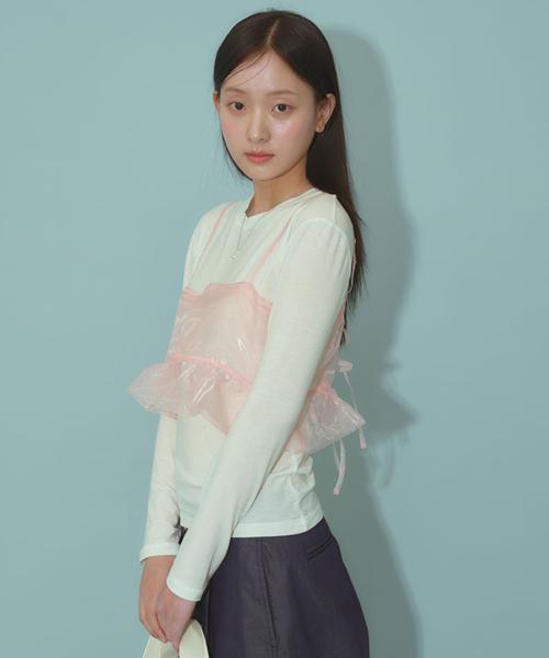 ORGANZA BALLOON BUSTIER-PINK