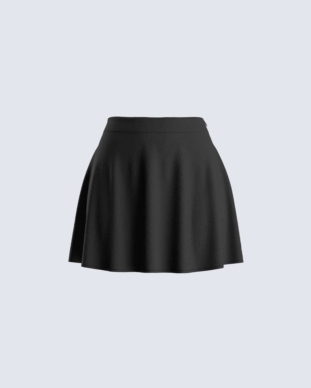 Meera Black High Waisted Skirt - XS