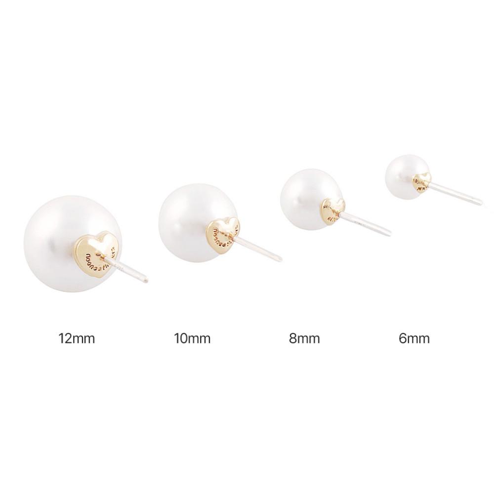 [925은침] 화이트 펄 이어링 6mm,8mm,10mm,12mm세트/4종세트
