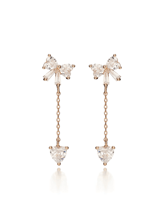 14K 리본 드롭 하트 귀걸이 (gold filled) C24EGF021