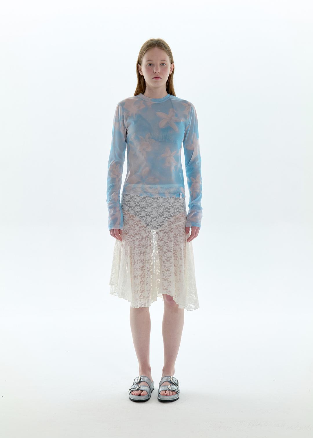 Floral Lace Skirt_White