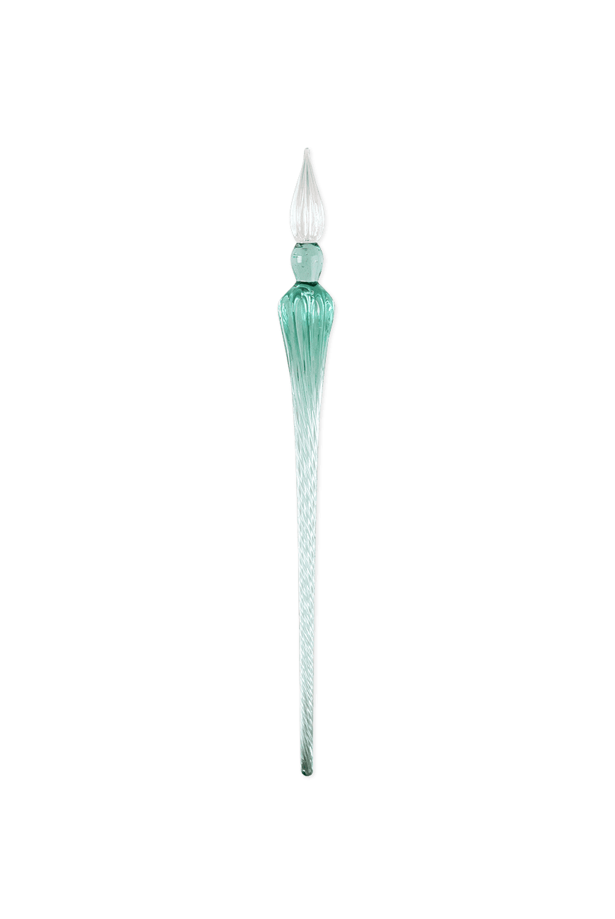 Round Glass Pen - Turquoise Blue