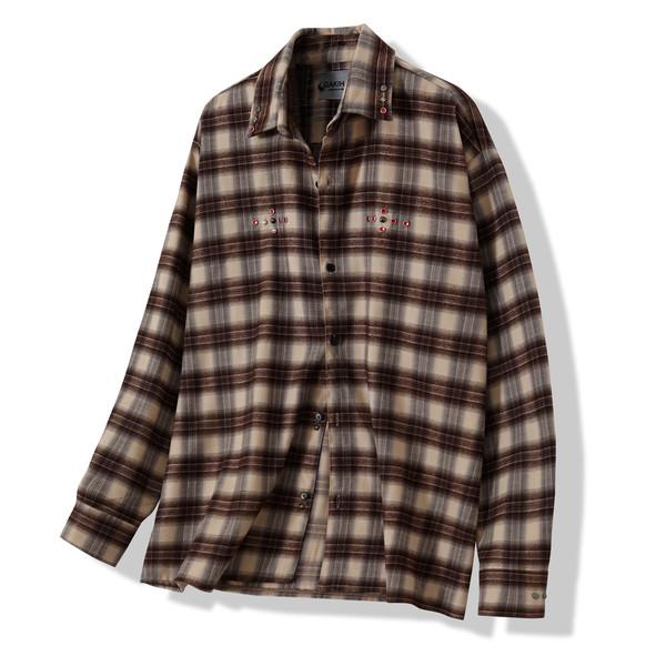 Western yorushika brown check shirts