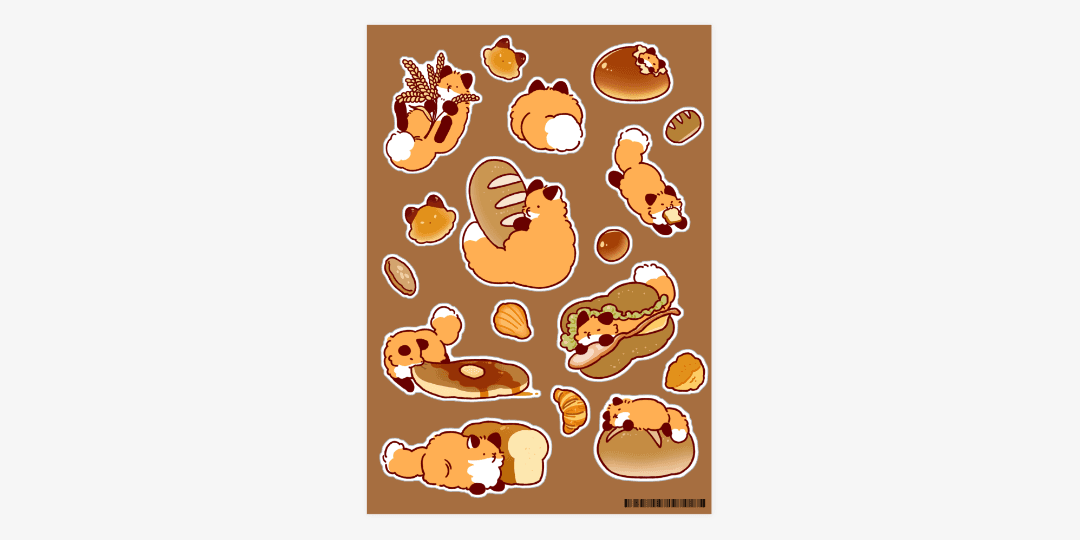 가을맞이 빵빵 뽁시리 아트지 스티커