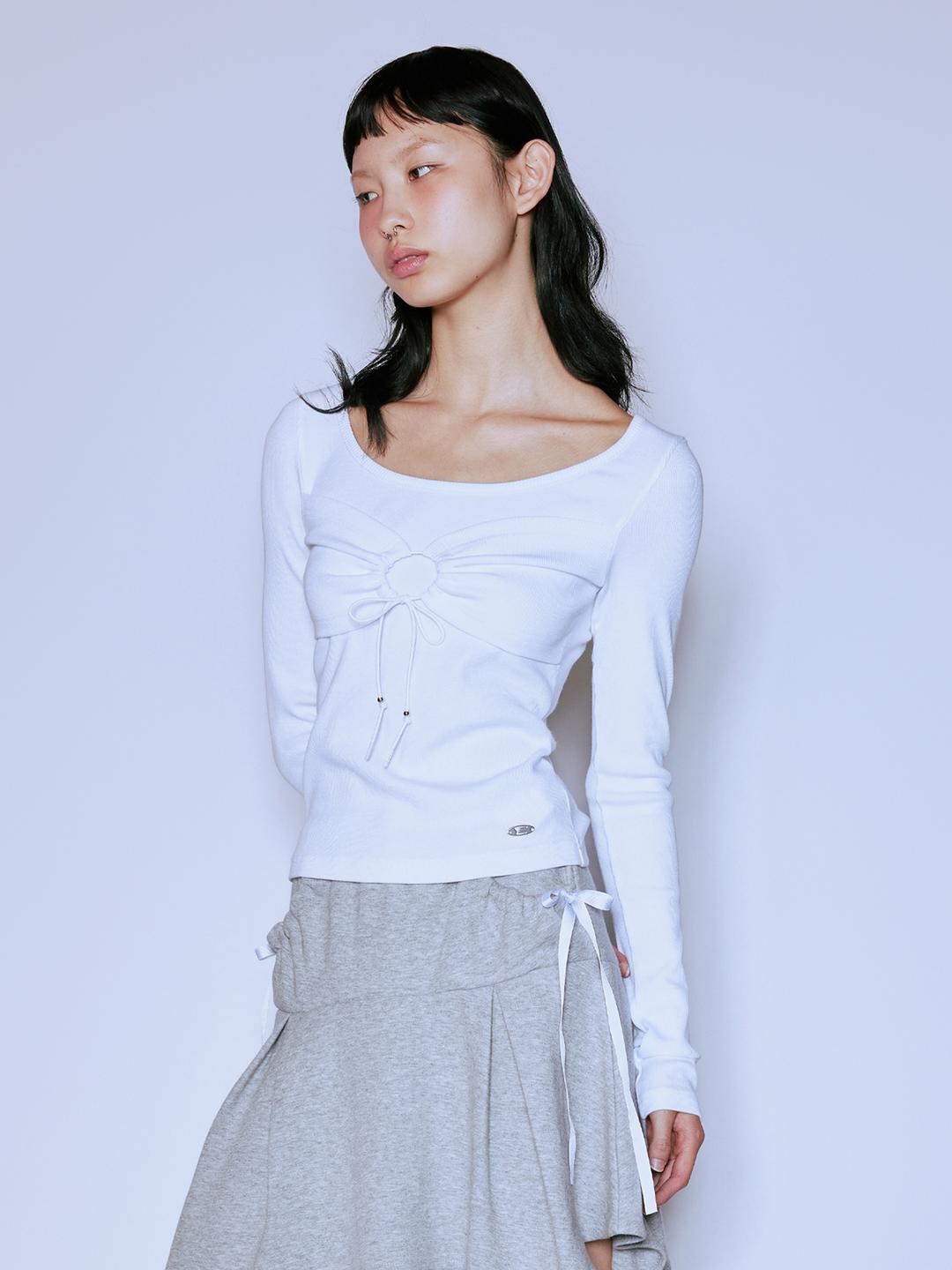 TOP LAYERED L/S TEE_WHITE