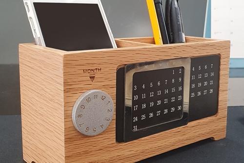원목 우드 만년달력 연필꽂이