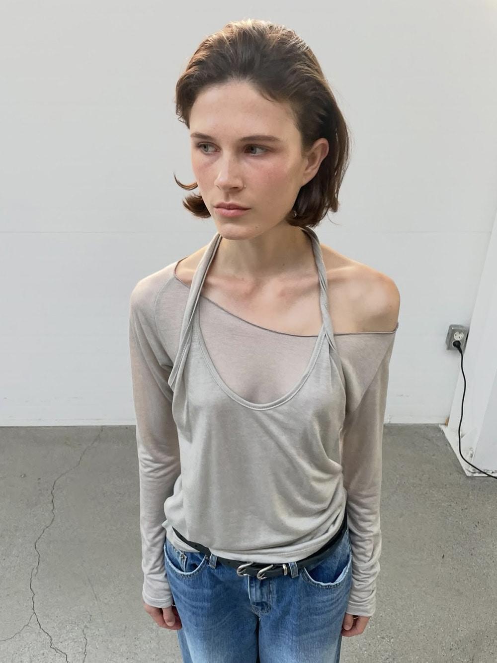 꼬임 레이어드 티셔츠 (2color)