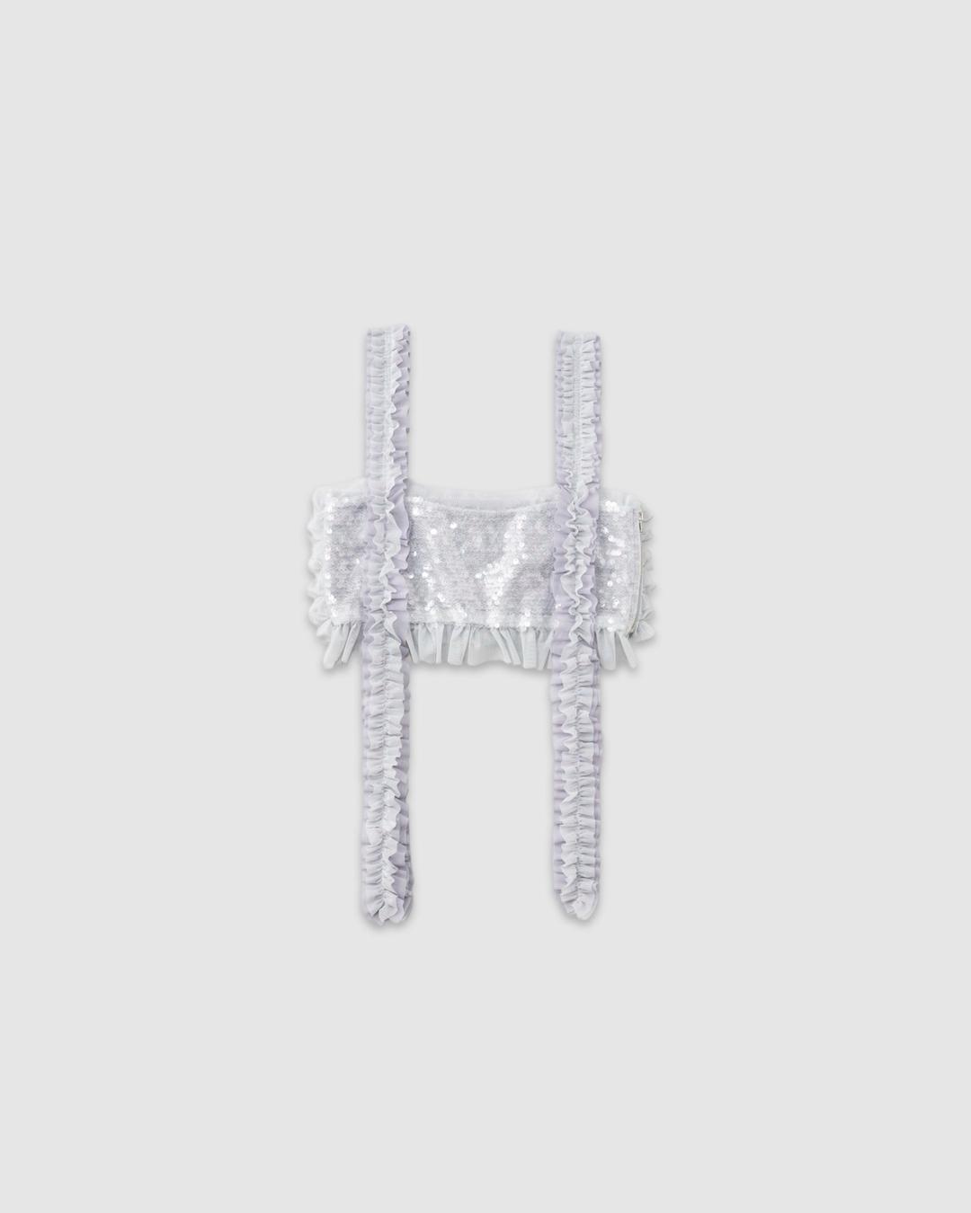 【受注販売】 2way spangle bustier (white gray)