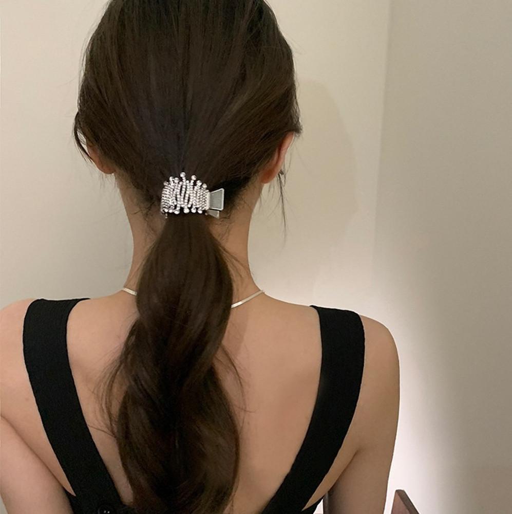 로이 큐빅헤어 반묶음집게핀,올림머리집게핀