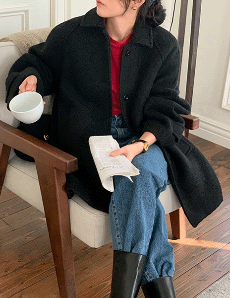 메즈 울 알파카 하프 코트