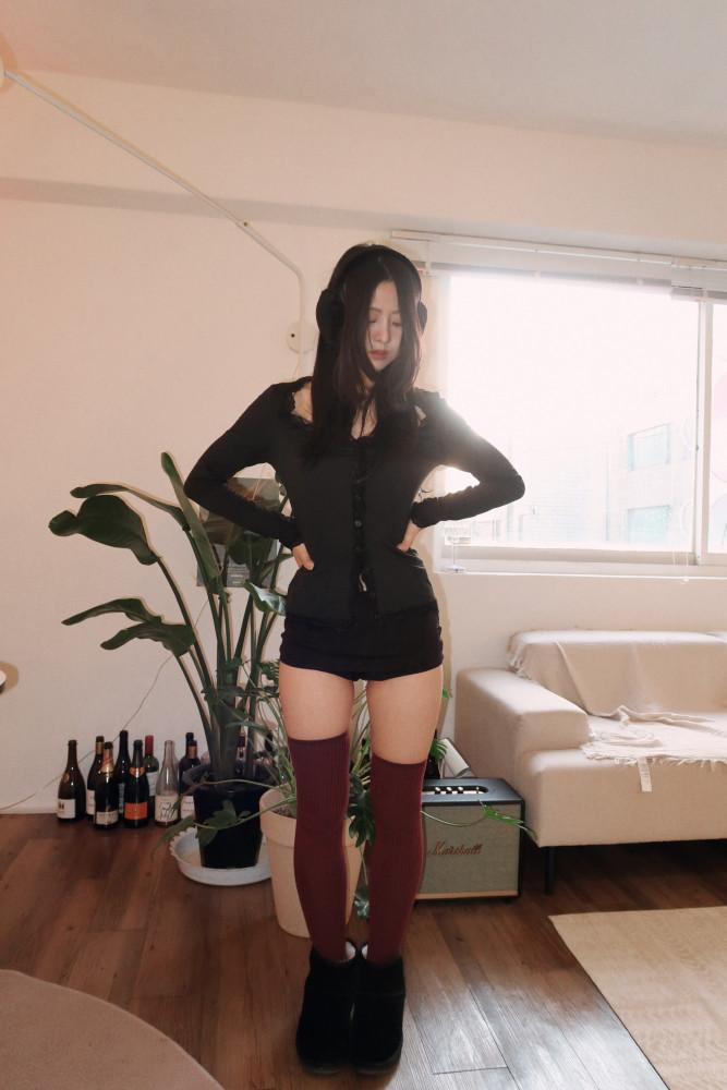 레이스 스퀘어넥 롱슬리브