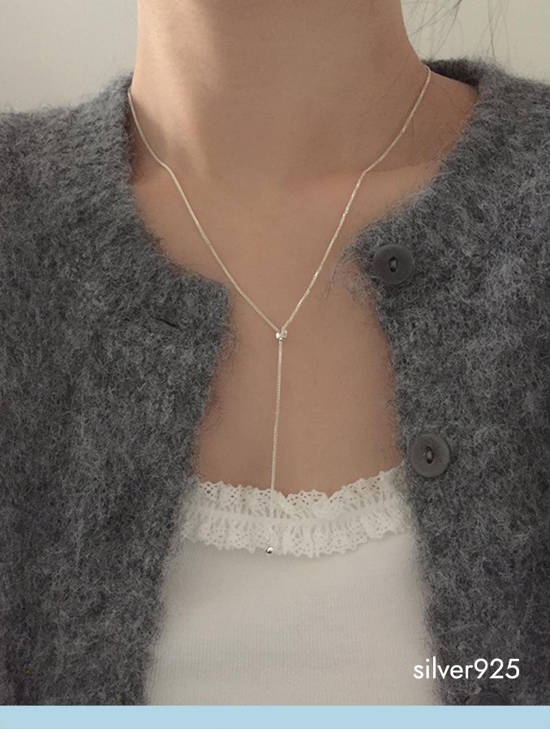 heart drop necklace (silver925)