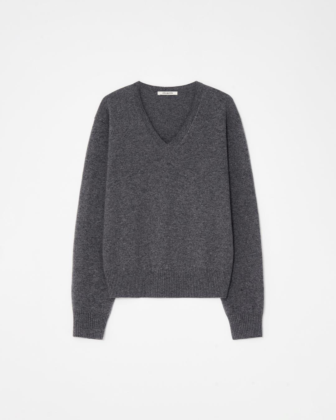 Cashmere V-neck knit (gray) ‘2nd'