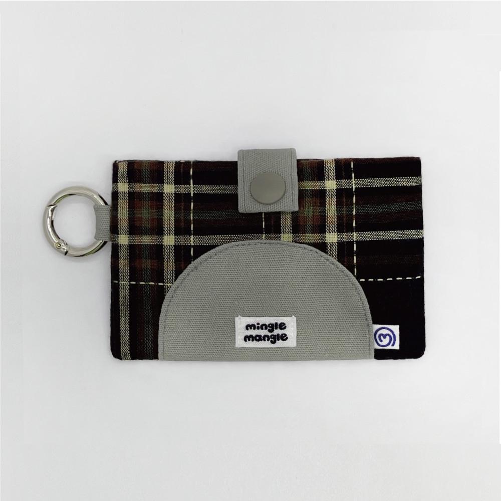 밍글맹글포켓 카드지갑 미니파우치 멀티파우치  - check khaki gray