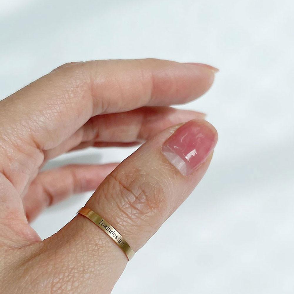 14K 단단하고 얇은 이니셜  평반지