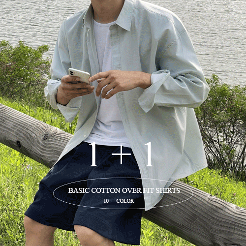 1+1 디츠 오버핏 코튼 셔츠
