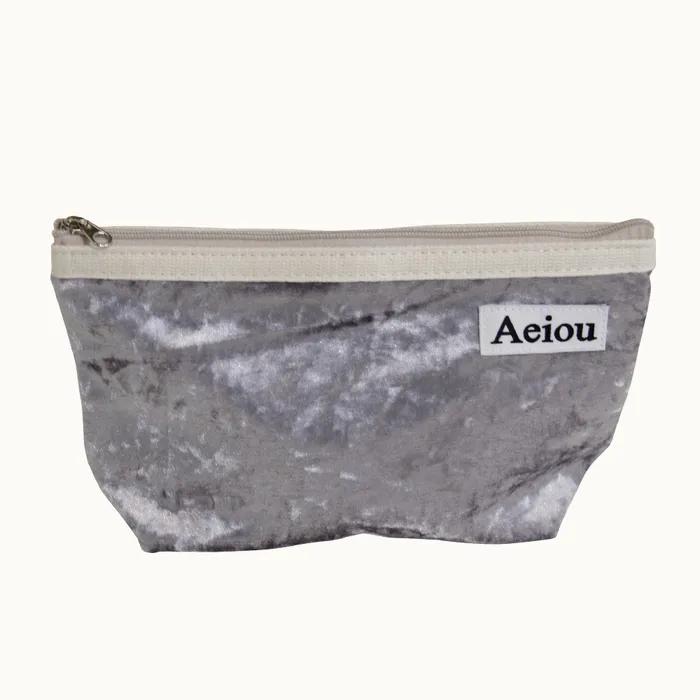 Aeiou Basic Pouch (L size) Velvet Silver