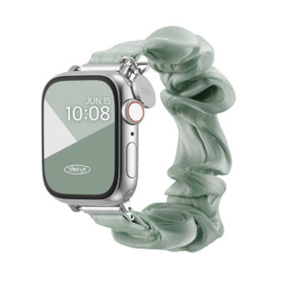 타임플릭 슬림 새틴 스크런치 스트랩 실크 곱창 밴드 애플워치 10 9 8 울트라 7 6 SE 2 호환 밴드