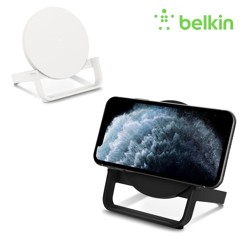 벨킨 10W 고속 무선 충전 스탠드 + 퀵차지 어댑터 WIB001kr 갤럭시 S24 아이폰 완벽 호환