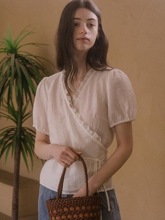 Frill wrap blouse TISU03BL03_Ivory