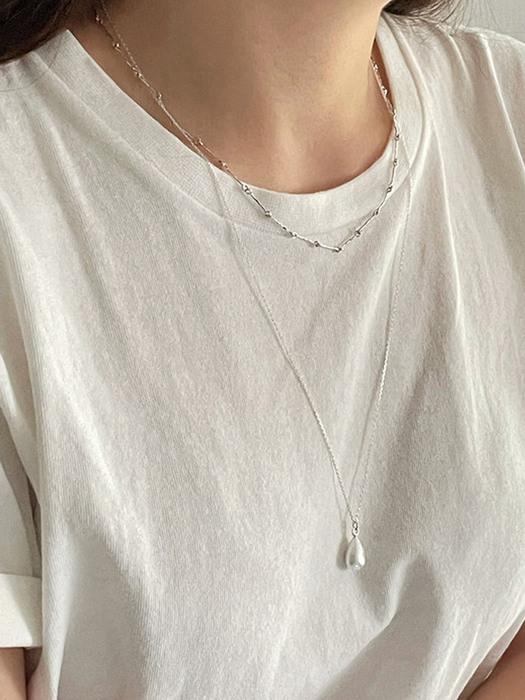oar Silver925 Raindrop Long Necklace