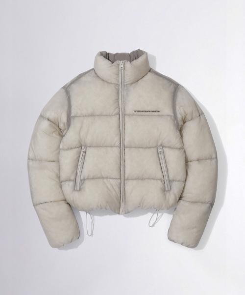 104 Sheer Cropped Puffer Down Raw