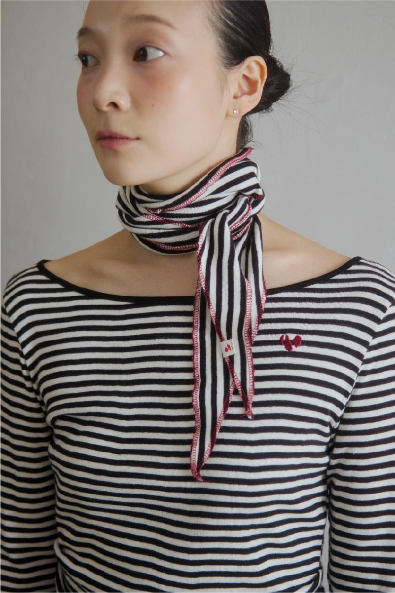 Tee Muffler _ black/white stripe