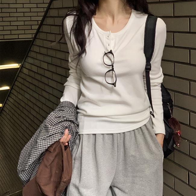 니썸 [컬러추가💙스트라이프+솔리드][니썸헨리넥/겨울티셔츠/헨리넥/레이어드/헨리넥긴팔/기모티셔츠/겨울이너][MADE]온니헨리넥티셔츠 - 4color