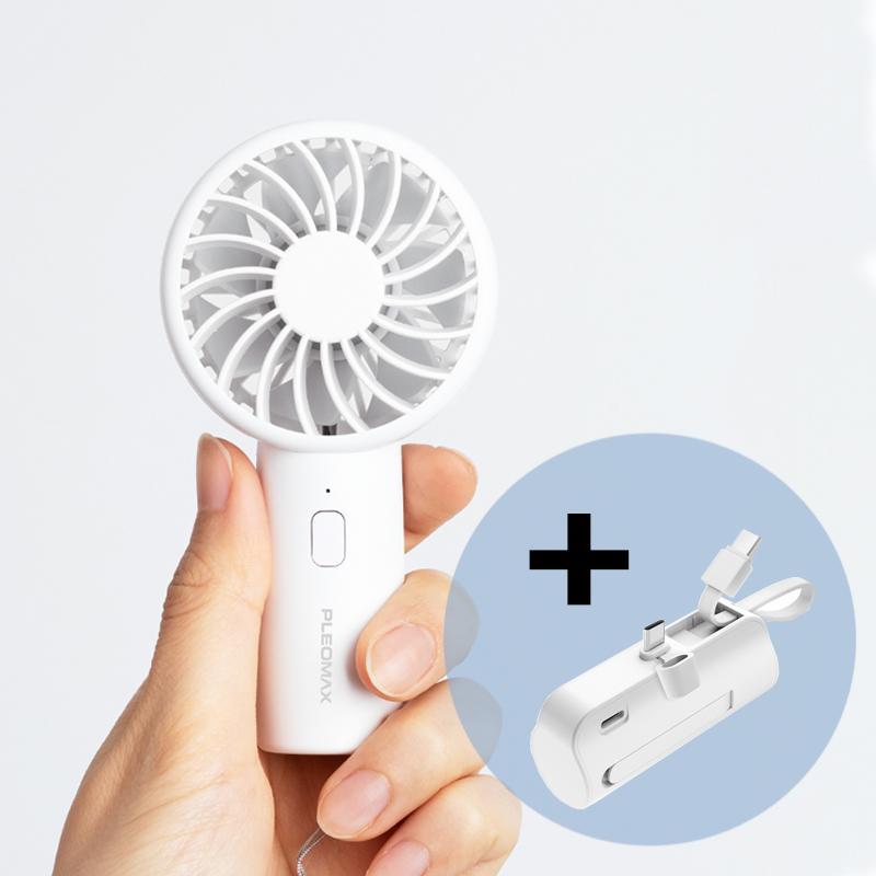 초소형 C타입 충전식 핸디 미니 선풍기 PM-Hfan100 + 도킹보조배터리 MB50(C타입/8핀)