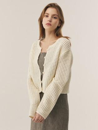 [KNIT] Netted Crop Cardigan