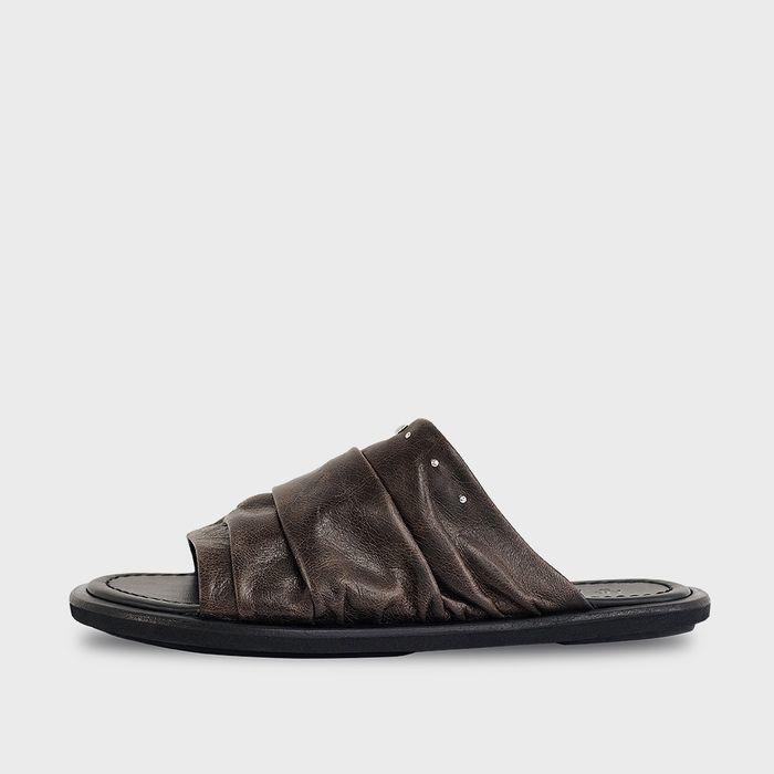 Slouchy Goatwskin Slides_Brown