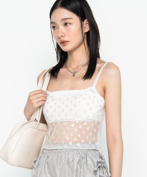 하트 시스루 탑 실버