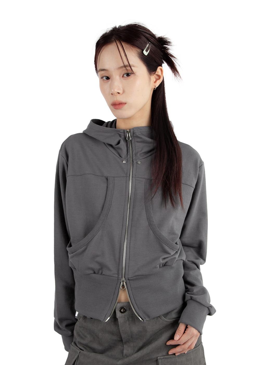 릿킴 CURVED POCKET HOOD ZIP-UP