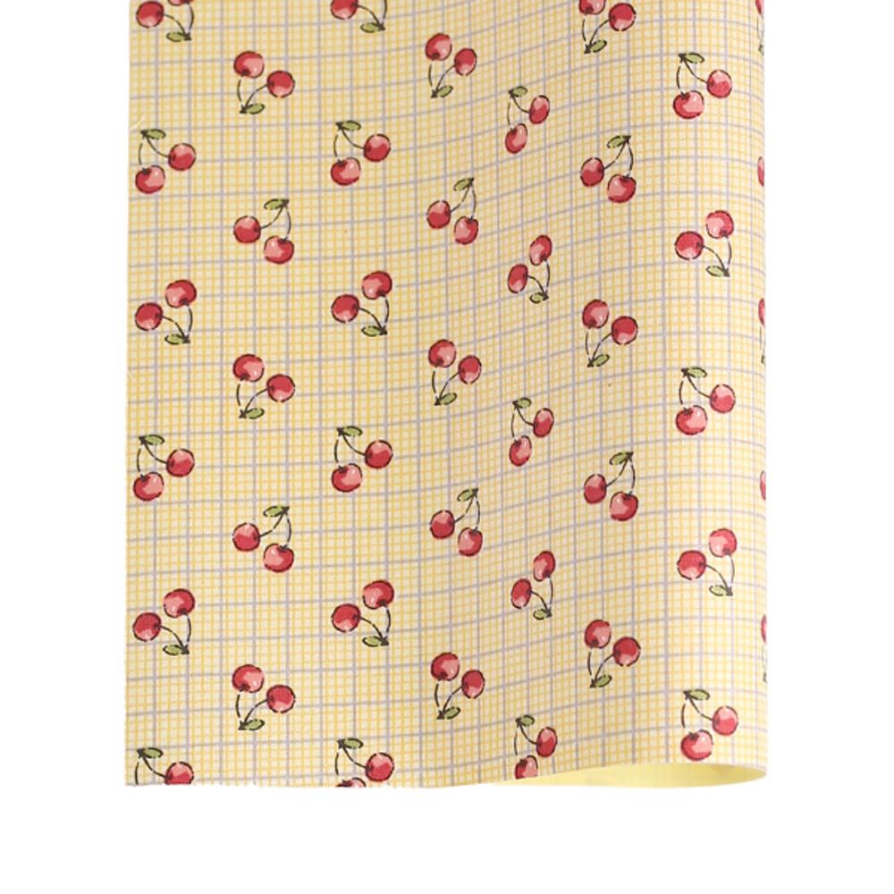 패브릭스티커-체리 옐로우 [192] / 책 다이어리 리폼 천 스티커