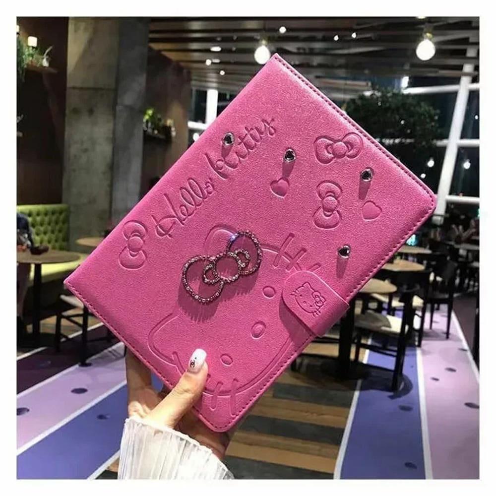 산리오 헬로키티 핑크 큐빅 핑크 y2k 가죽 아이패드 케이스 클러치 가방