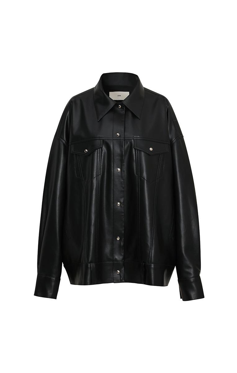 ANTOINE PANELED VEGETARIAN LEATHER JACKET