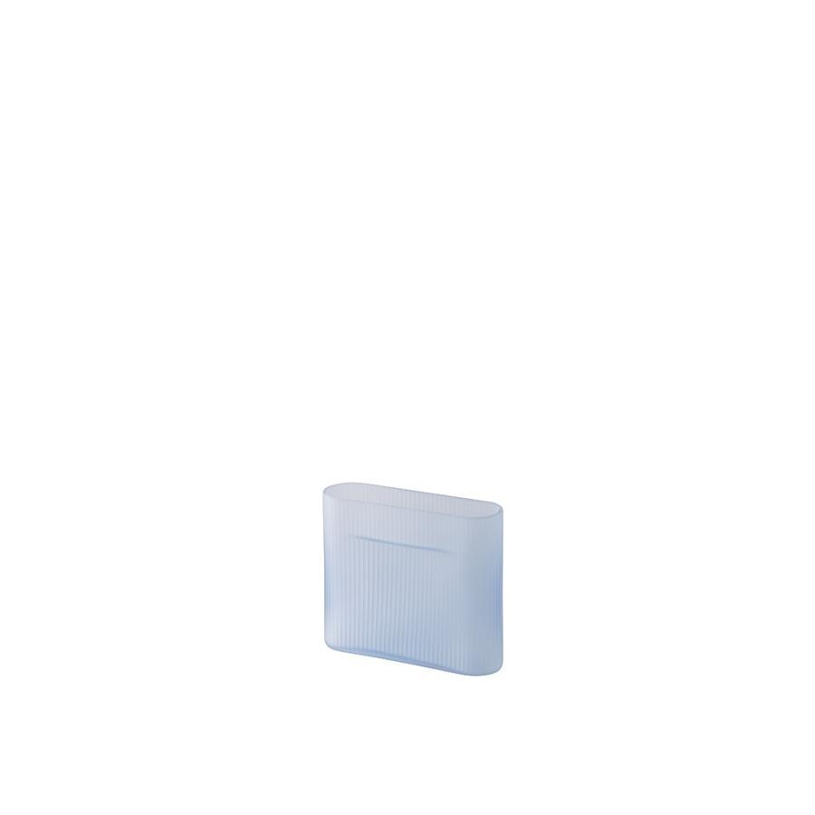 무토 릿지 베이스 Ridge Vase H16.5 Light Blue Frosted Glass