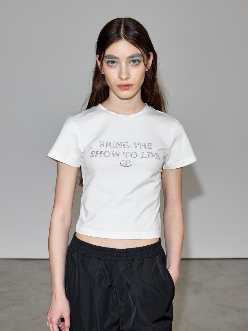 Slim Fit pure slogan crop top