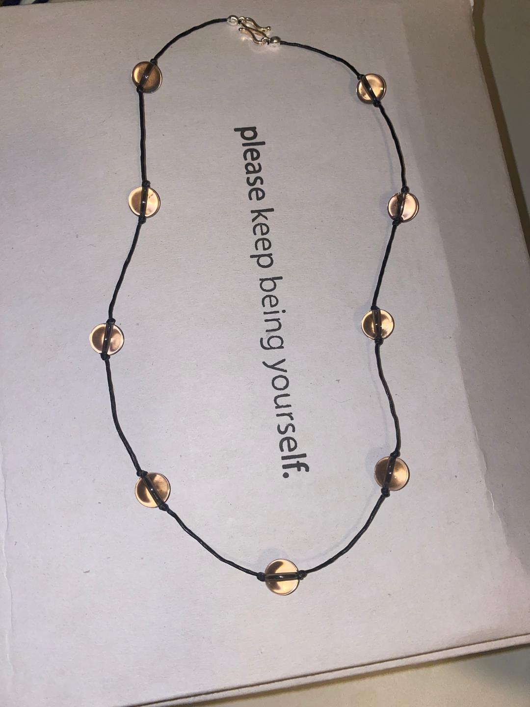 Dots of smokey quarts necklace