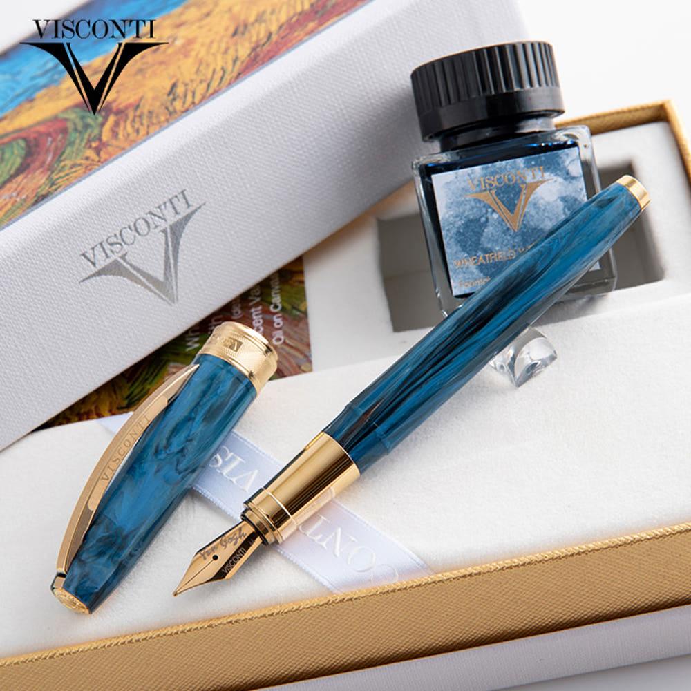 비스콘티 만년필 반고흐 까마귀가 있는 밀밭 병잉크 세트(고흐닙)