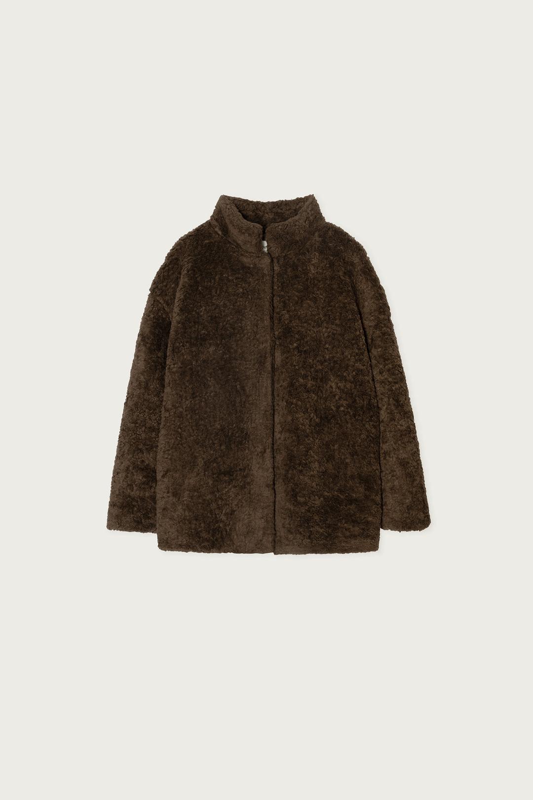 FUR JACKET DARK SOIL