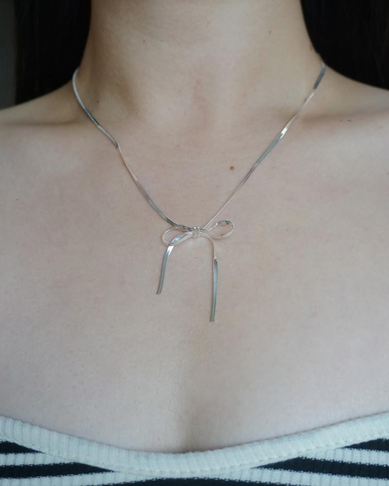 [mago pick] 마고 925 로너 리본 실키 체인 목걸이