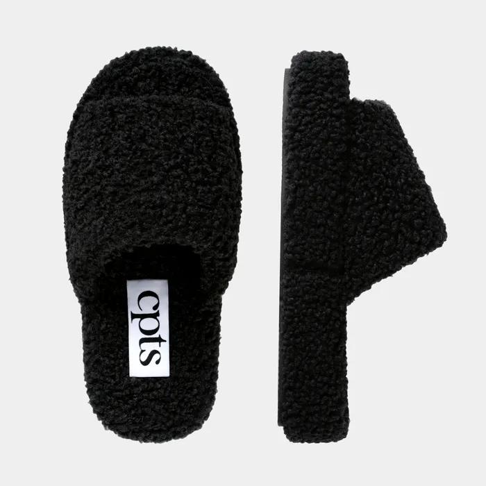 [29CM 단독]BOUCLE WOOL SLIDES_ROOM SHOES_BLACK