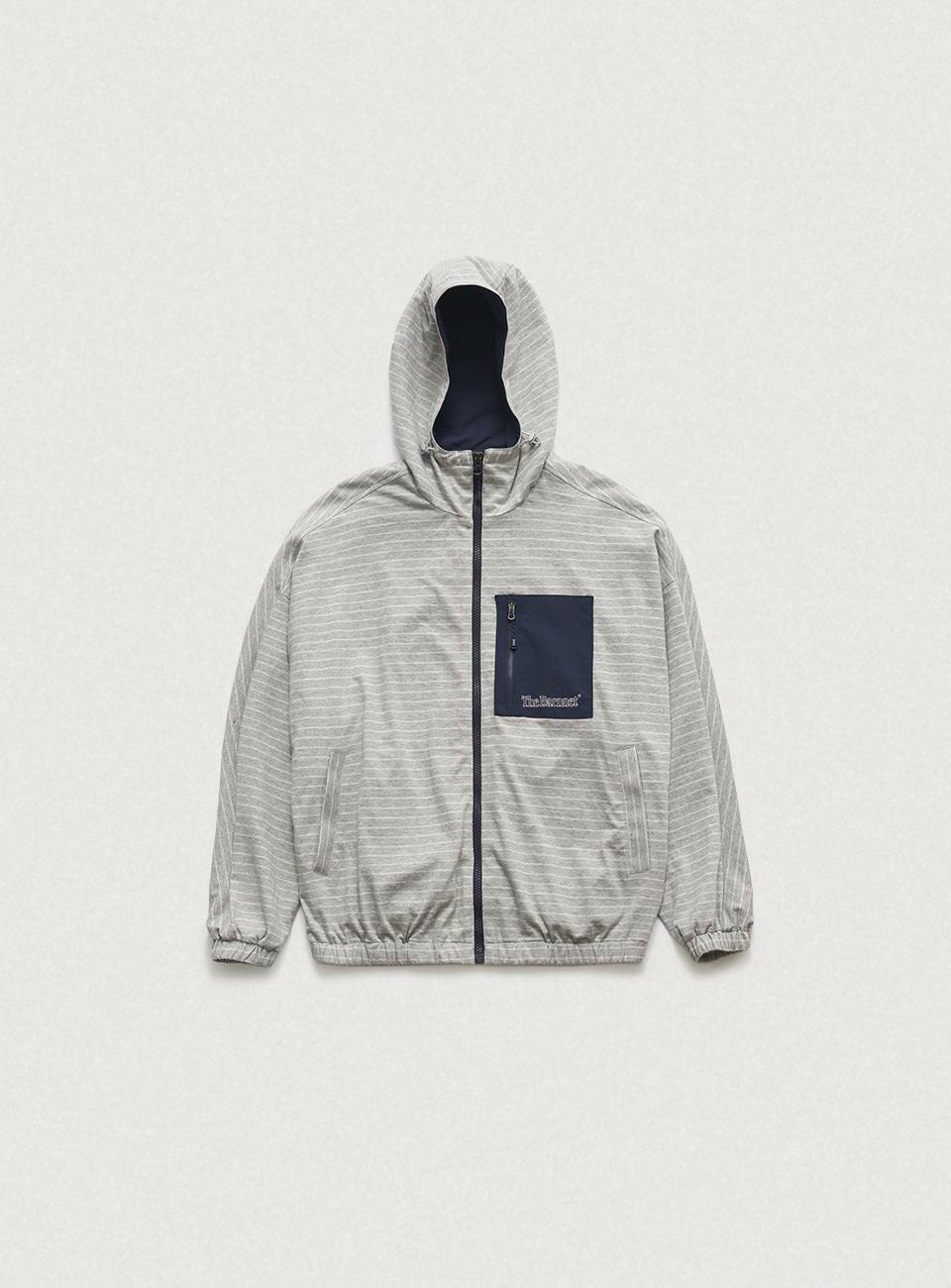 Milo Stripe Hooded Jacket_Grey [2월 말 순차 배송]