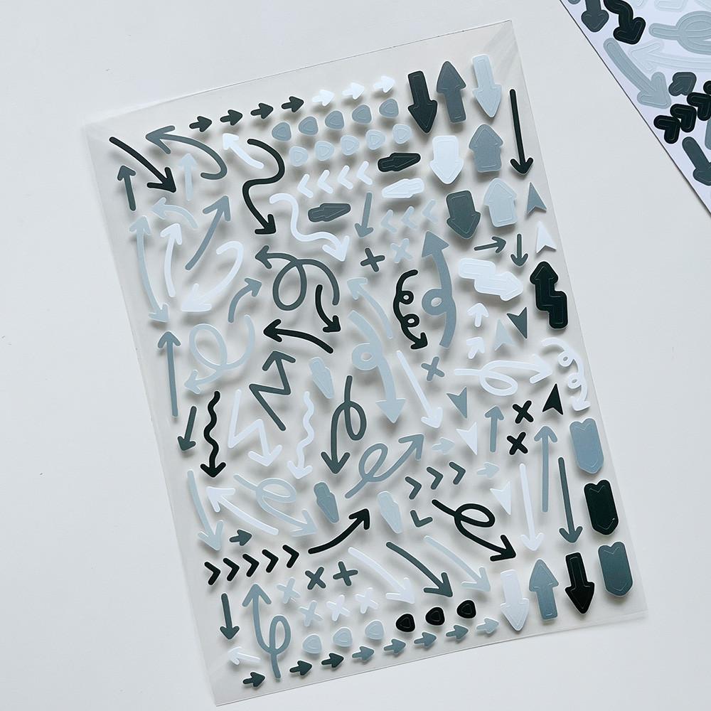 회색 곡선 화살표 씰스티커