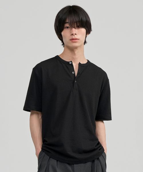 헨리넥 하프 슬리브 (블랙)