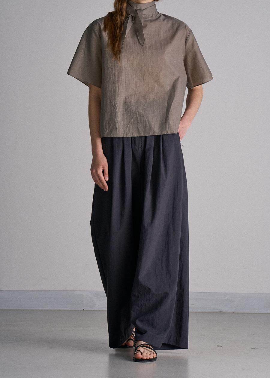 썸머 핀턱 밴딩 슬랙스