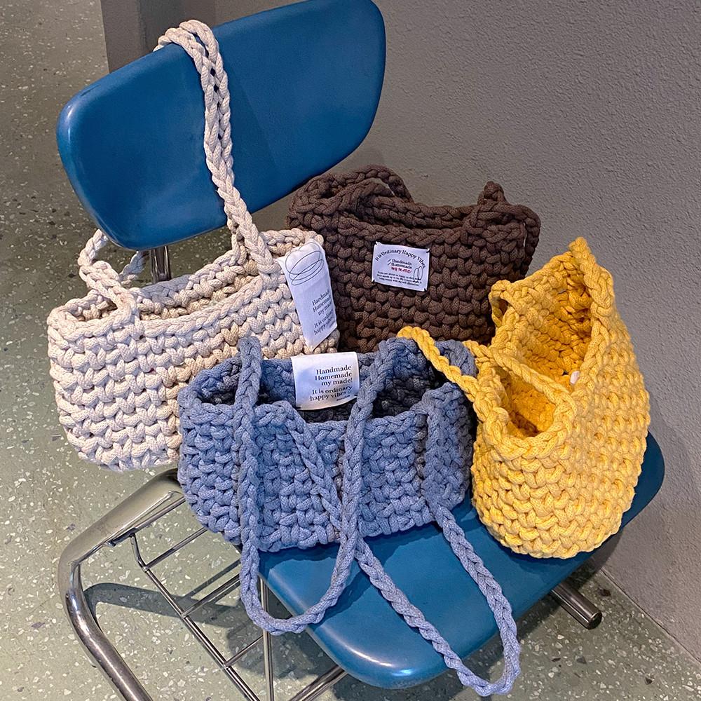 DIY키트 오디너리백 코바늘 가방뜨기- 숄더백 코드바이브 5mm 굵은실 패키지 손뜨개 뜨개질 취미 뜰안 뜨개공방 [무료도안]